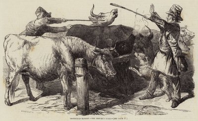 Smithfield-Markt, der Treiberstock von Harrison William Weir